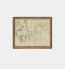 Sketched Horses Framed Print